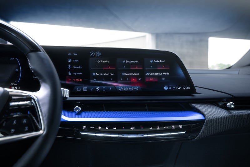 The 2026 OPTIQ-V Display Screen Displaying the V-Mode Settings | Integrity Cadillac in Chattanooga TN